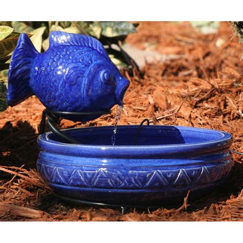 Smart Solar Ceramic Solar Fish Fountain Decorative