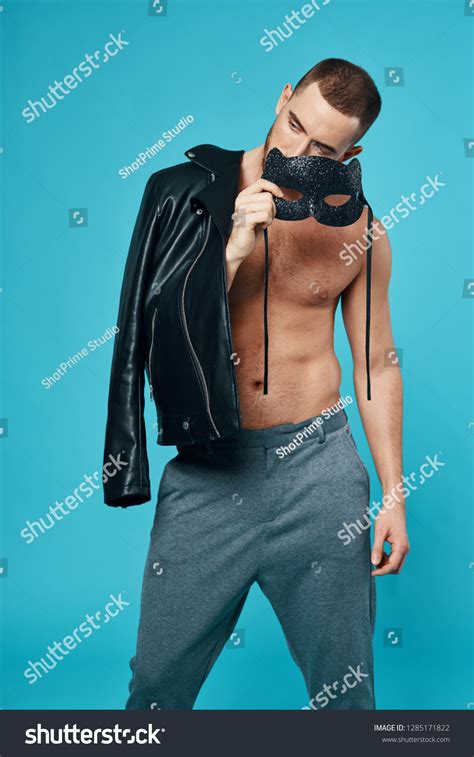 Handsome Man Naked Body Jacket On Stock Photo 1285171822 Shutterstock