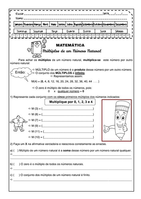 Atividades Multiplos E Divisores Ano Edukita