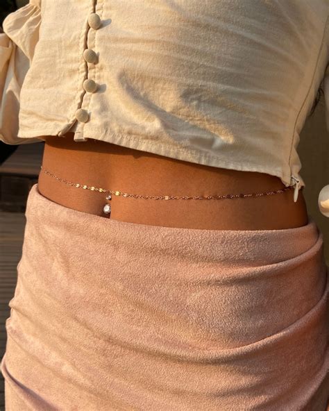 Dainty Belly Chain 14k Gold Filled Gold Rose Gold Sterling Silver Etsy