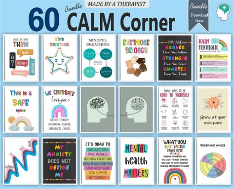 60 Calm Colors Classroom Decor Educational Posters Printable Emotions ...