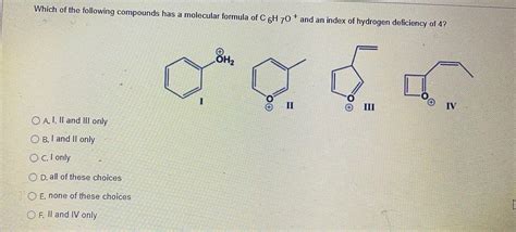 Solved Which Of The Following Compounds Has A Molecular Chegg