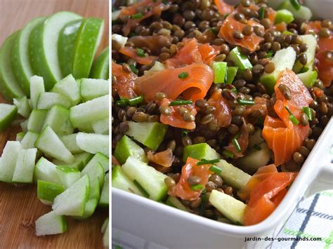 Salade lentilles truite fumée citron vert Jardin des gourmands