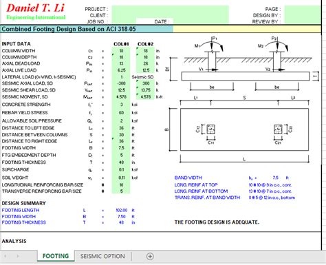 Combined Footing Design Based On Aci 318 05 Civil Mdc