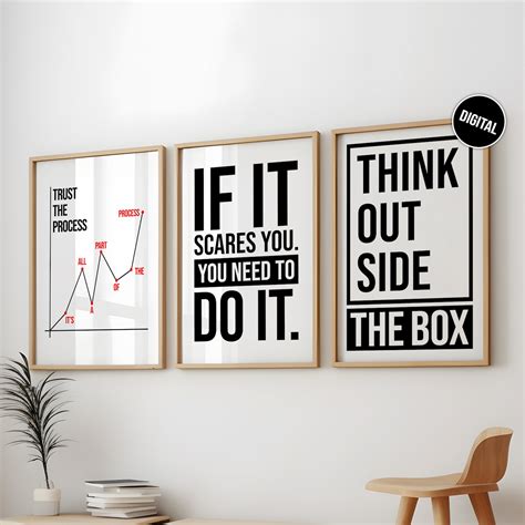 3 Office Decor Motivational Wall Art Canvas Prints Entrepreneur Bundle ...