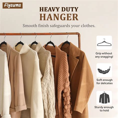 Flysums Premium Velvet Hangers Pack Heavy Duty Study Black Hangers