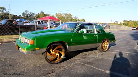 Whipaddict 442 Cutlass G Body On Gold 24s With Custom Green Paint And