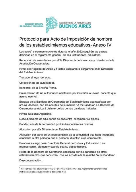 Protocolo Para Acto De Imposici N De Nombre If Gdeba