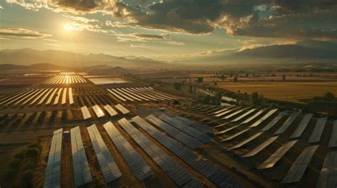 Premium Photo Solar Dreams Cinematic Shots Of Solar Farms Stretching Across Vast Landscapes