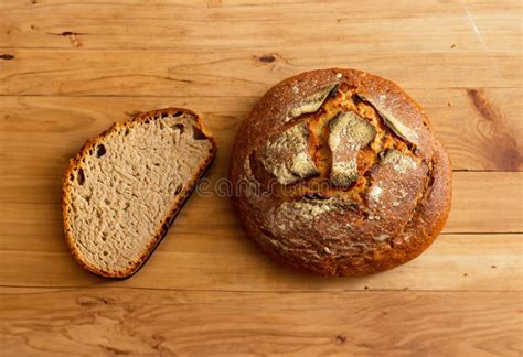 Rustic Homemade Artisan Bread On Antique Wooden Table Food Photography