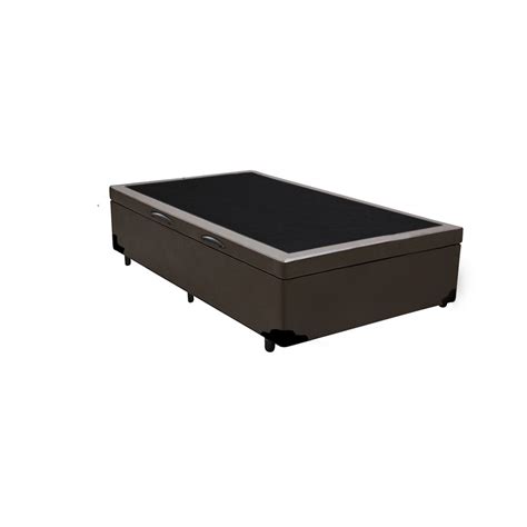 Cama Box Ba Solteiro Marrom Colch O Espuma D Pantanal Thierry