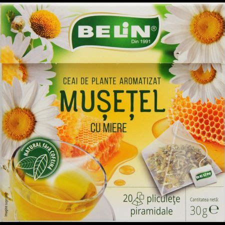 Ceai De Musetel Cu Miere 20 Plicuri Belin Farmacia Tei Online