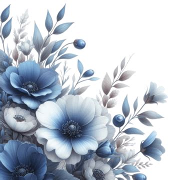 Flores Azules Sobre Fondo Negro Una Ilustración Vectorial Vibrante Y