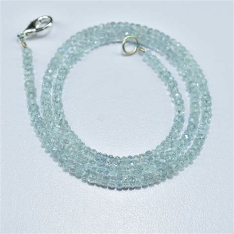 AAA Quality Natural Aquamarine Rondelle Gemstone Faceted Beads Etsy