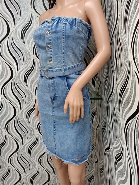 Denim Bodycon Short Tube Dress