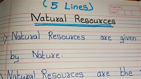 Lines On Natural Resources Few Sentences About Natural Resources