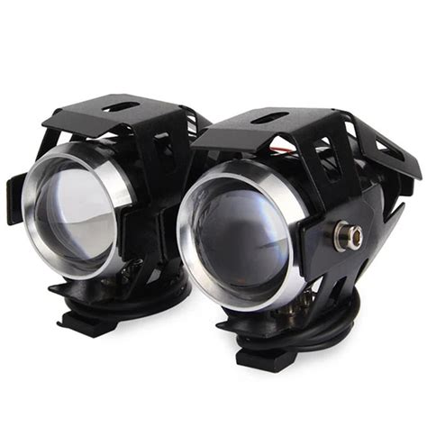 LED Angel Eye Motorcycle Headlight Auxiliar Driving Lamp MINI U7 Fog