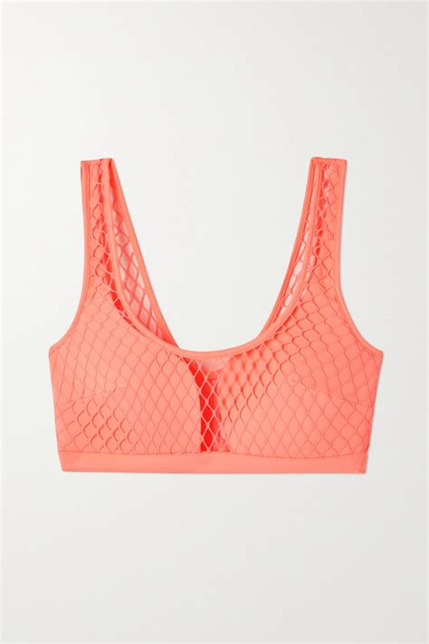 Agent Provocateur Shannon Fishnet Bikini Top In Orange Lyst