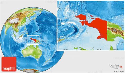 Physical Location Map of Irian Jaya, highlighted country