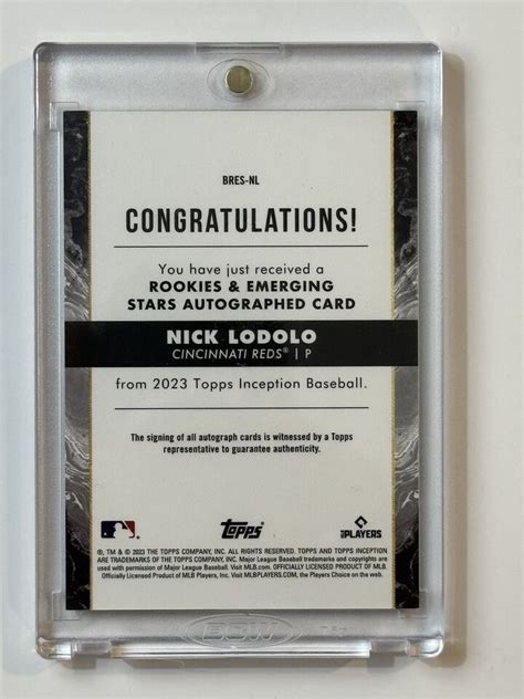 Topps Inception Nick Lodolo Rookies Emerging Stars Auto