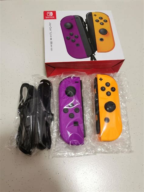 Official Oem Neon Purple Neon Orange Joy Con Housing Shells For Ni