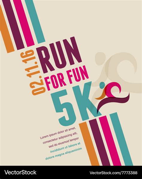 Running Marathon People Run Colorful Poster Vector Image