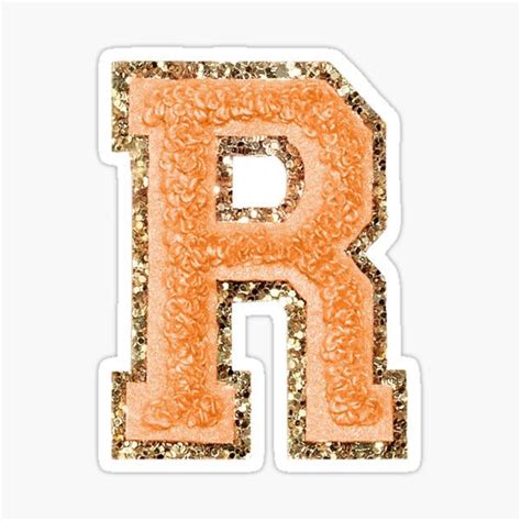 Preppy Orange Varsity Letter R Sticker For Sale By Riley In