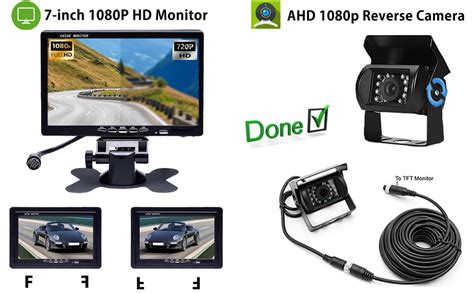 Car Reversing Camera Kit 7 Tft Lcd Screen Hd Monitor 12v 24v Parking