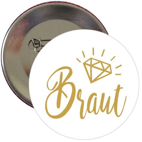 Jga Button Braut Glamour Wei Mit Goldfarbenem Motiv