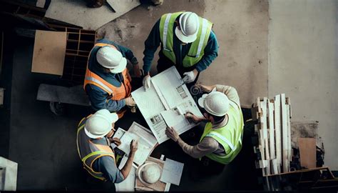 Top View Of Group Of Engineering Team Is Meeting And Planning