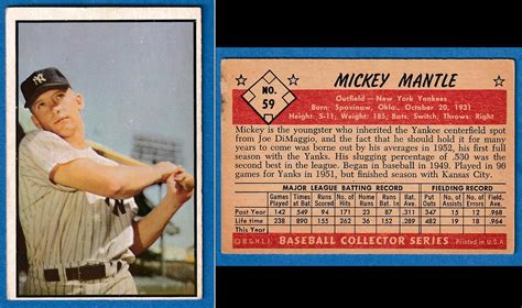 Bowman Color Mickey Mantle Yankees