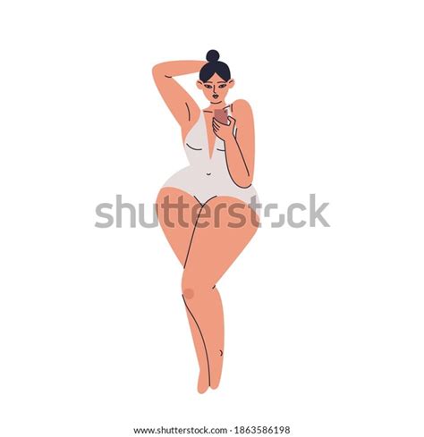 Vektor Stok Hand Drawn Plus Size Woman Nude Tanpa Royalti