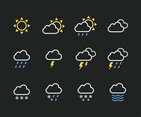 Weather Line Icons Set Weather Forecast Icons Set Vector Illustration 41855747 Vector Art At