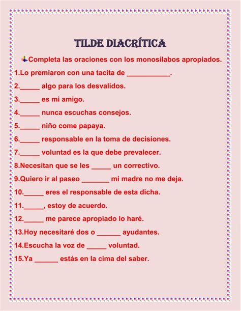 Tilde Diacr Tica Interactive Activity Lecturas Cortas De Comprension