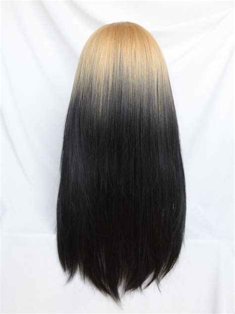 Evahair New Style Blonde To Black Ombre Long Straight Synthetic