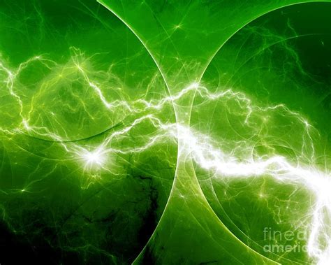 Green Lightning Digital Art - Green Lightning Fine Art Print