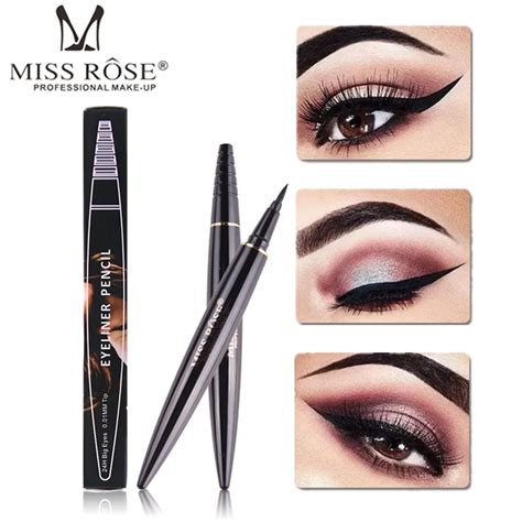 Miss Rose Pc Liquid Black Eyeliner Pencil Hours Long Lasting