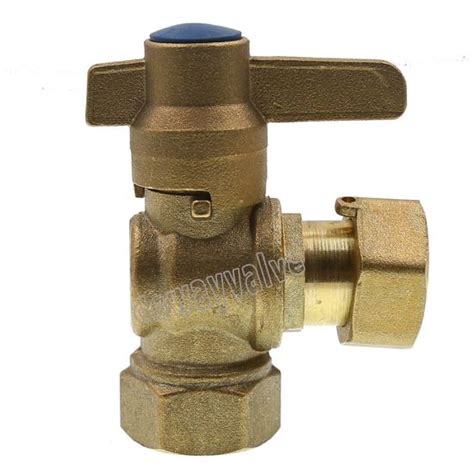 Lockable Ball Valve Brass Water Meter Valve With Free Nut