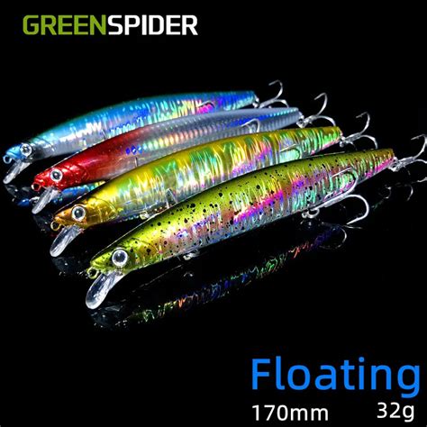 Greenspider Isca Flutuante De Pesca Minnow Iscas Artificiais Grandes