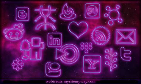 glowing purple neon icons by WebTreatsETC on DeviantArt