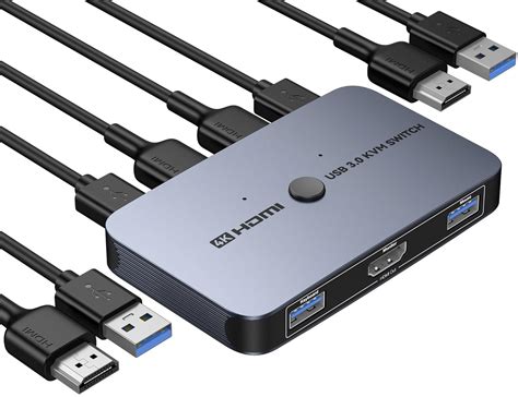 KVM Switch ABLEWE HDMI USB 4K 60Hz KVM Siwtcher For 2 Computers Share