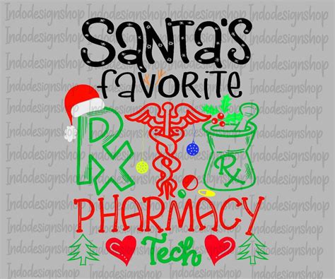 Santas Favorite Pharmacy Tech Svg Png Christmas Pharmacy Etsy