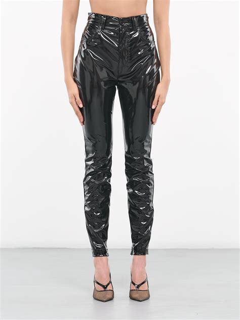 Dolce Gabbana Patent Leather Pants In Blue Lyst