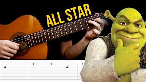 All Star Guitar Tabs Tutorial Shrek Smash Mouth Youtube