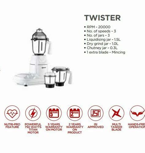 Bajaj Twister Watt Mixer Grinder With Jars At Best Price In Delhi