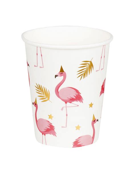 Pappbecher Mit Flamingos Tropische Tischdeko Rosa Weiss St Ck Ml