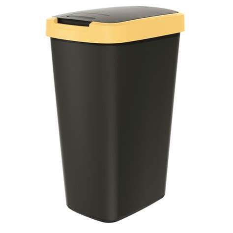 Keden Compacta Q Cubo De Basura De 45 Litros Color Negro Amarillo Con