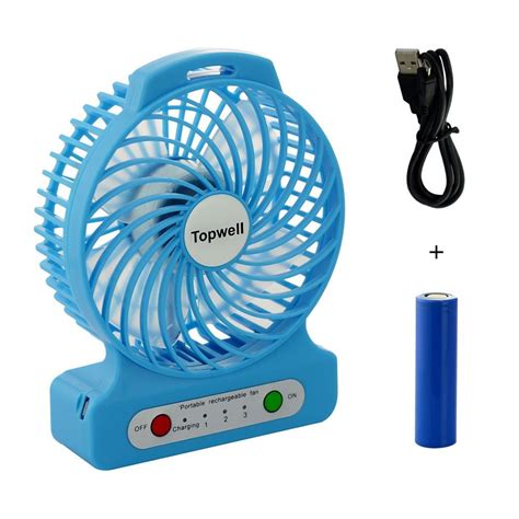 Topwell Inch Mini Usb Speeds Rechargeable Portable Table Fan