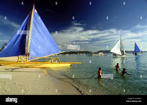 Boats To Practice Sailing White Beach Boracay Philippines Boracay