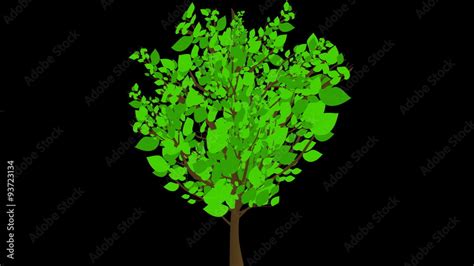 Growing Tree Animation Wavy Leaves An Animated Illustrationcartoon Of